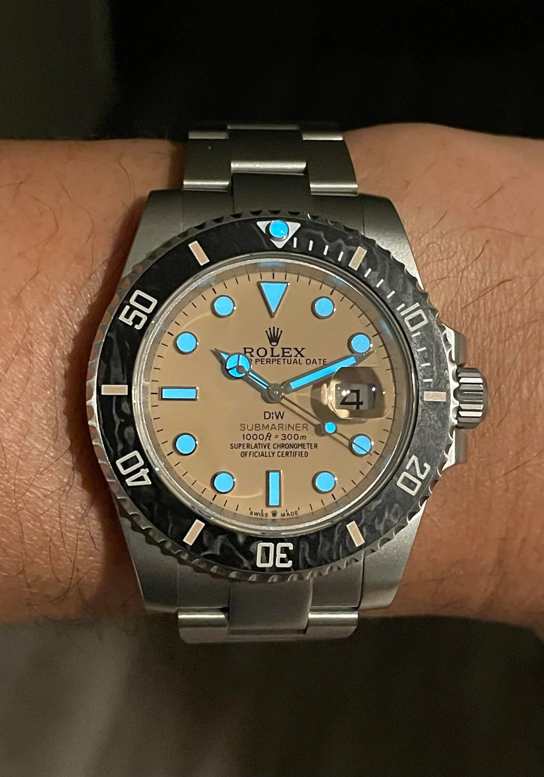 Submariner Parakeet – Custom Carbon Bezel & Enamel Light Brown Dial